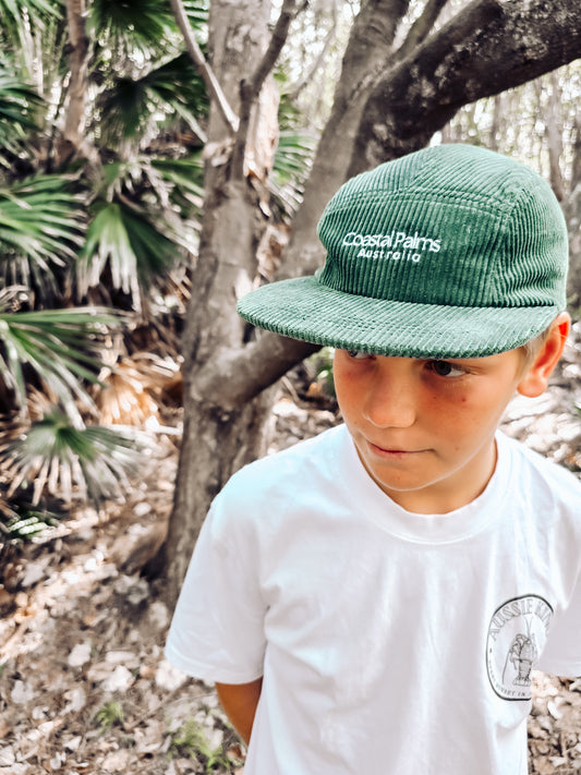 Green Corduroy 5 Panel Cap