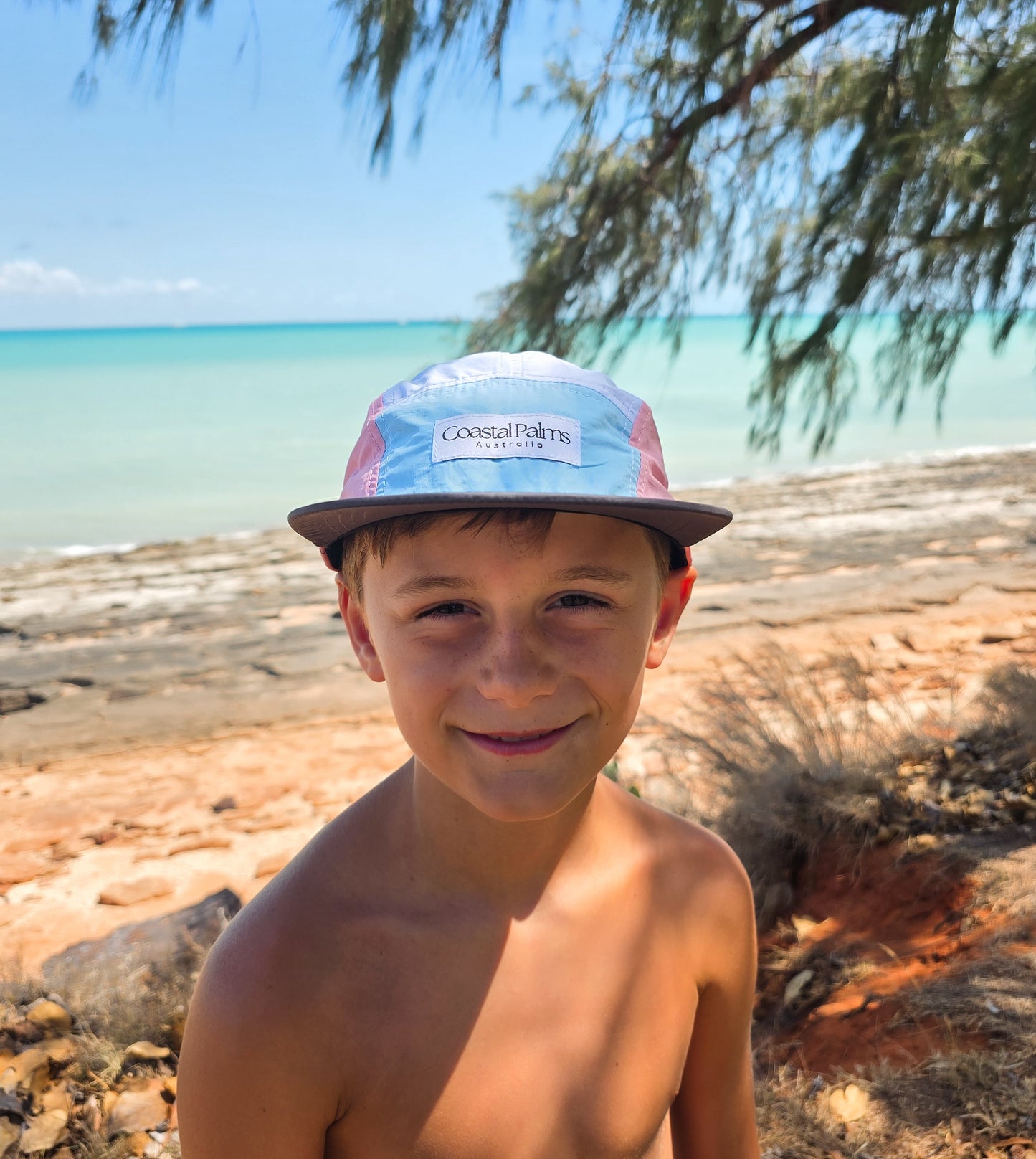 Pink and Blue 5 Panel Cap