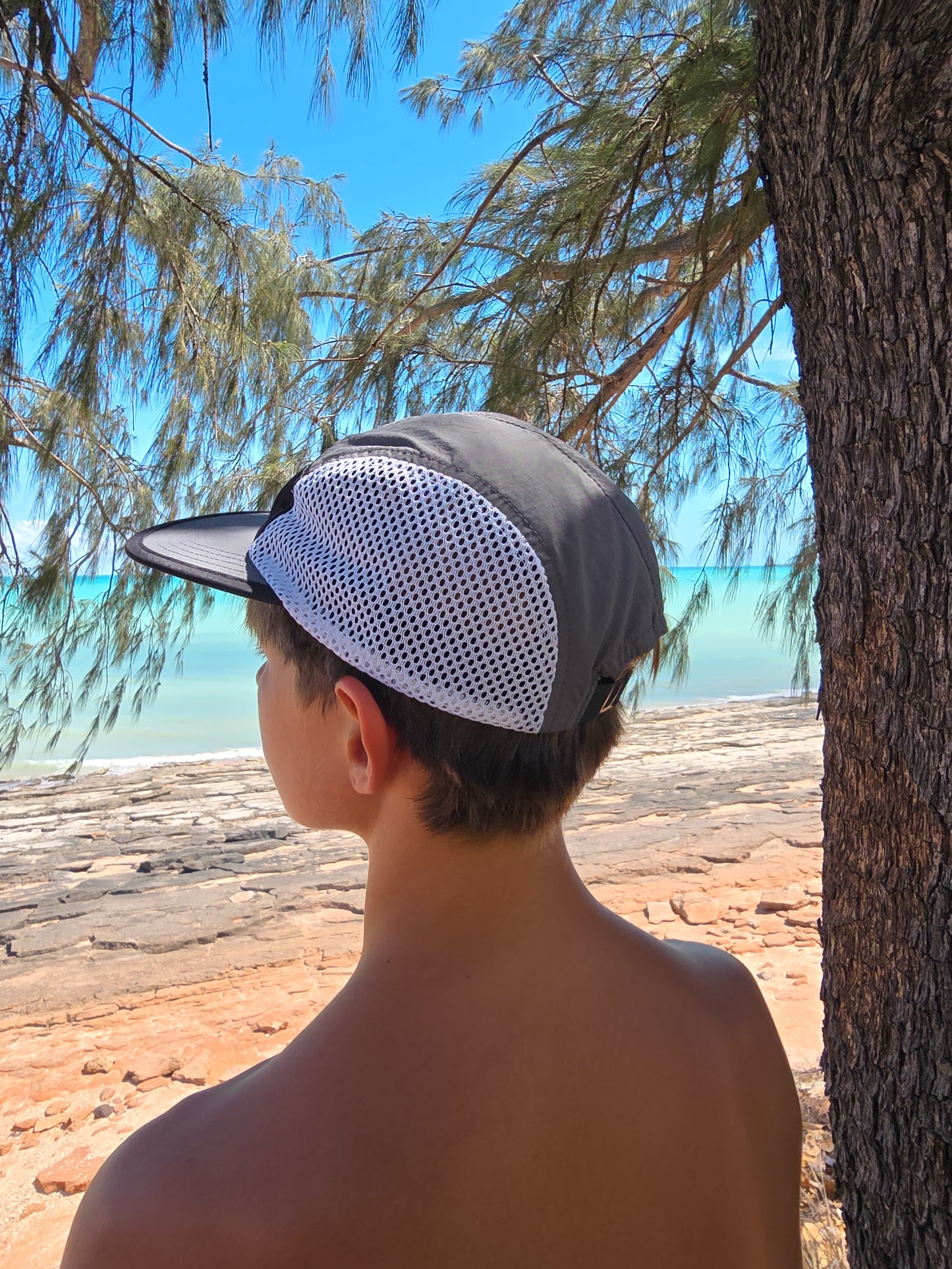 Black & Grey 5 Panel Cap